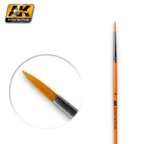 Synthetic Paint Brush - Round (4) - Pegasus Hobby Supplies